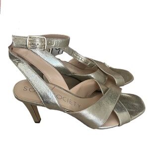 Gold leather strappy